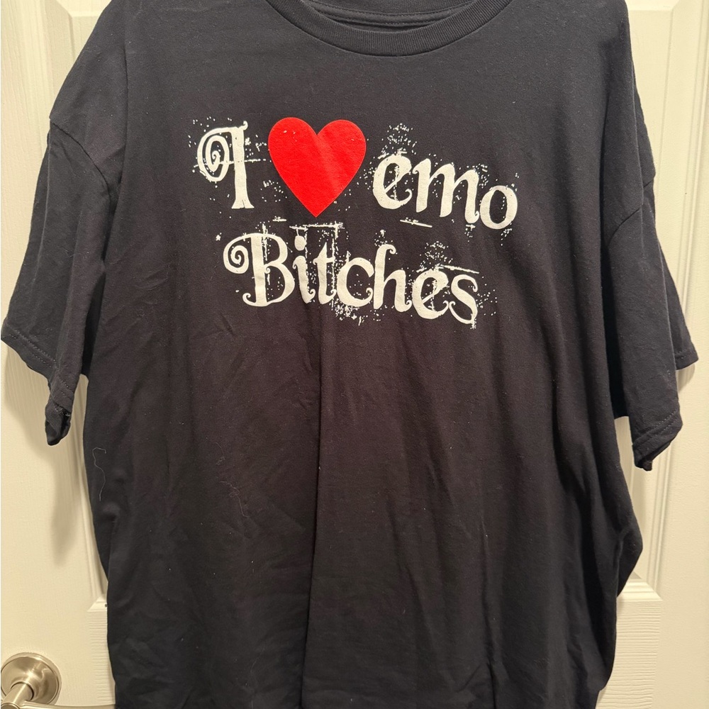 Spencer's Black Tee with White Logo Tag Print